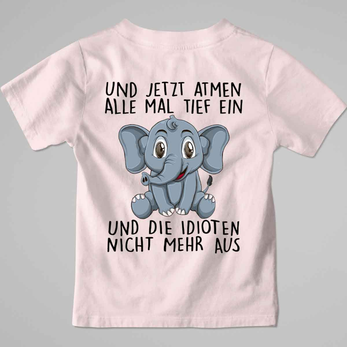 Einatmen Elefant - Premium Shirt Kinder Rückendruck