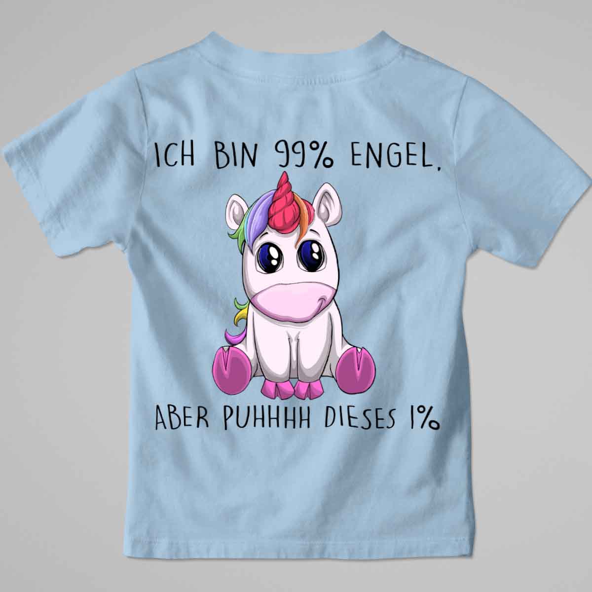 Engel Einhorn - Premium Shirt Kinder Rückendruck