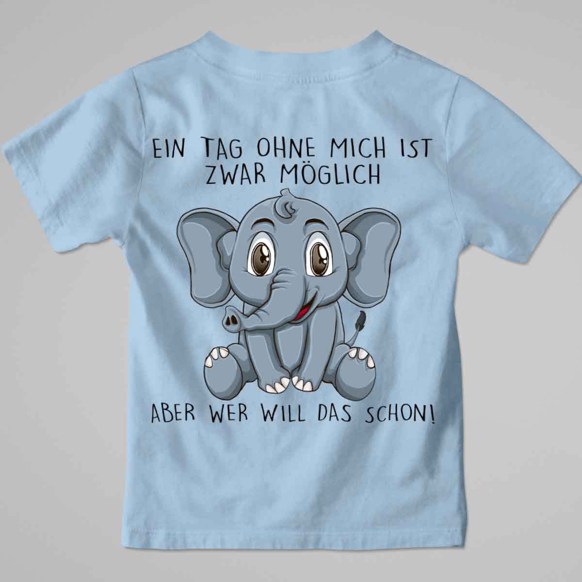 Ohne Mich Elefant - Premium Shirt Kinder Rückendruck
