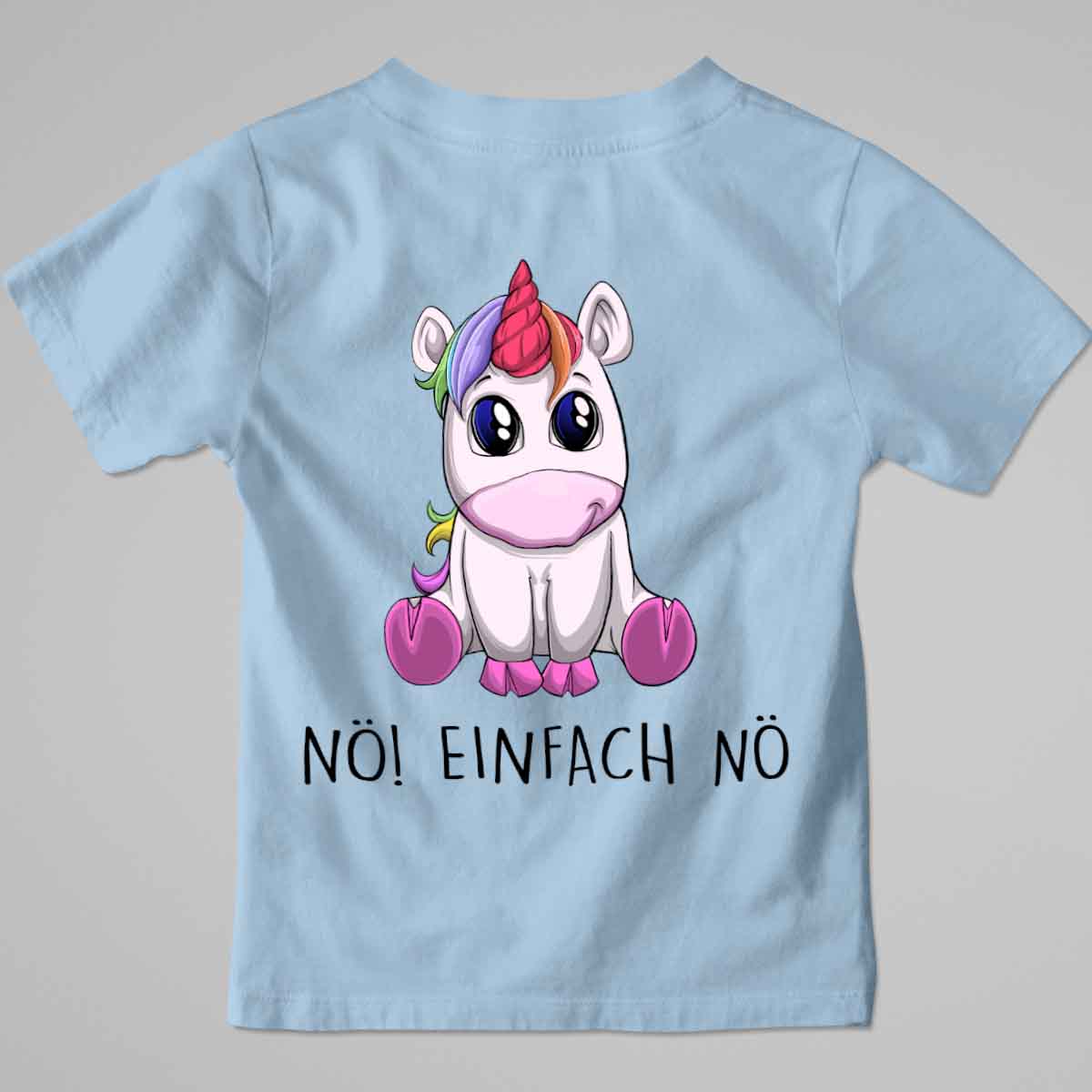 Nö! Einhorn - Premium Shirt Kinder Rückendruck