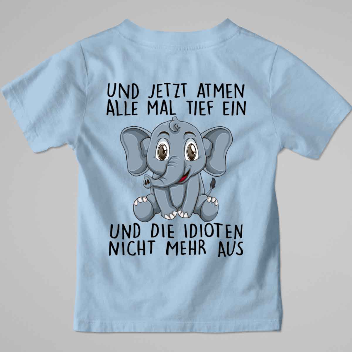Einatmen Elefant - Premium Shirt Kinder Rückendruck