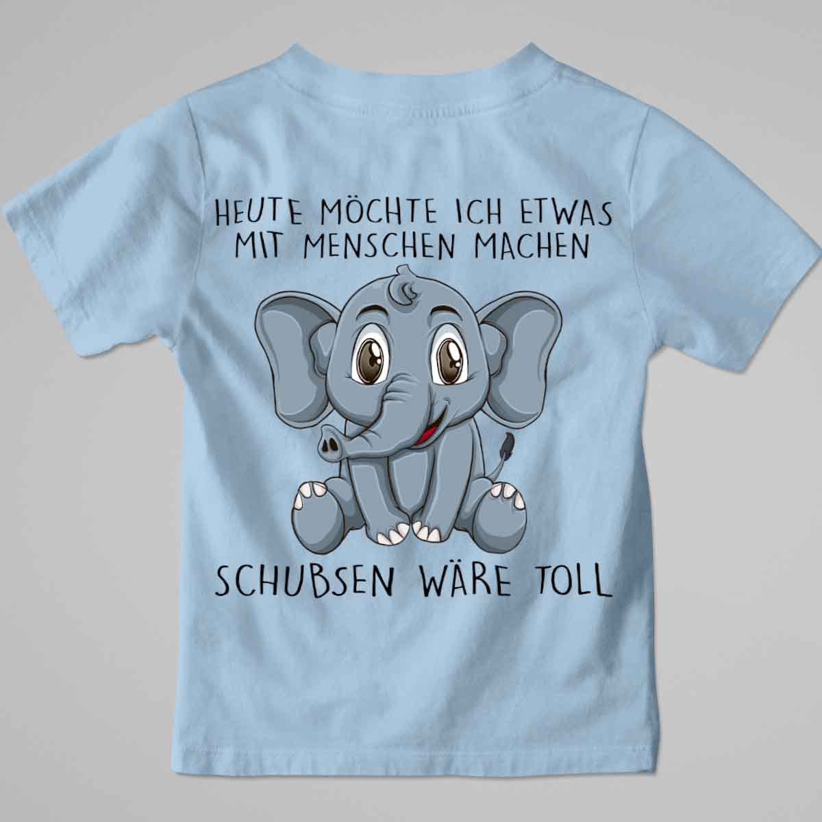 Schubsen Elefant - Premium Shirt Kinder Rückendruck