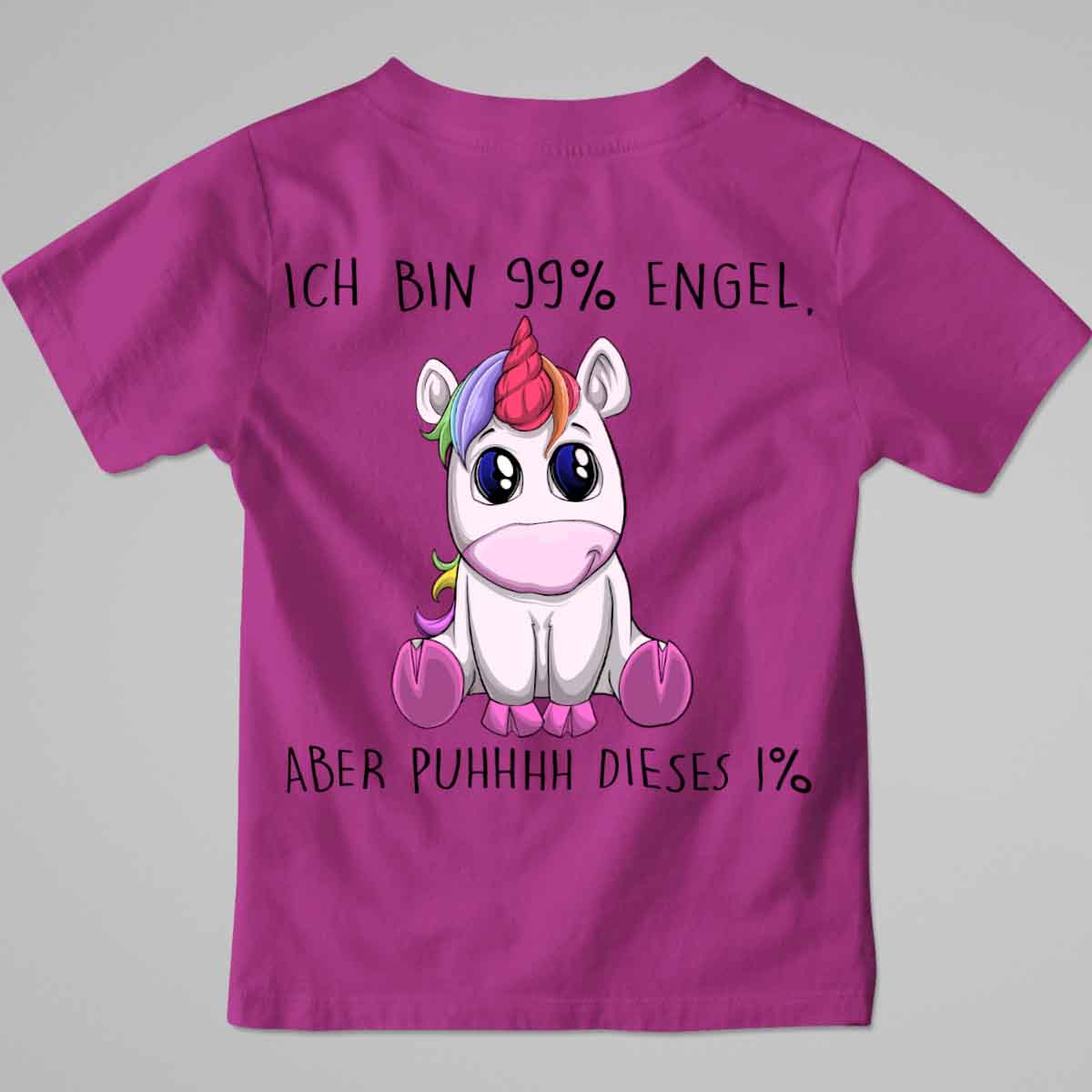 Engel Einhorn - Premium Shirt Kinder Rückendruck