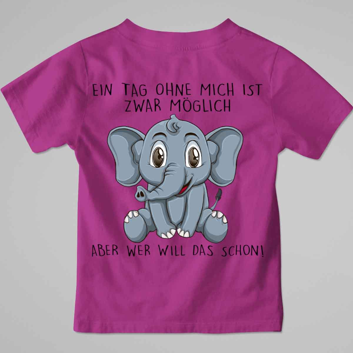Ohne Mich Elefant - Premium Shirt Kinder Rückendruck