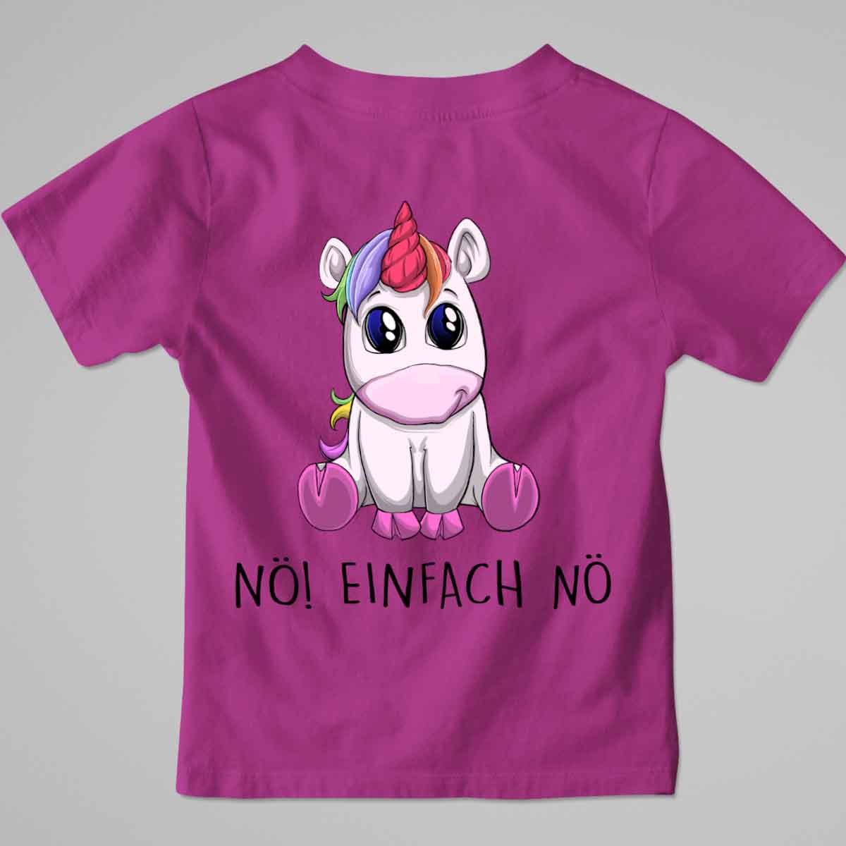Nö! Einhorn - Premium Shirt Kinder Rückendruck