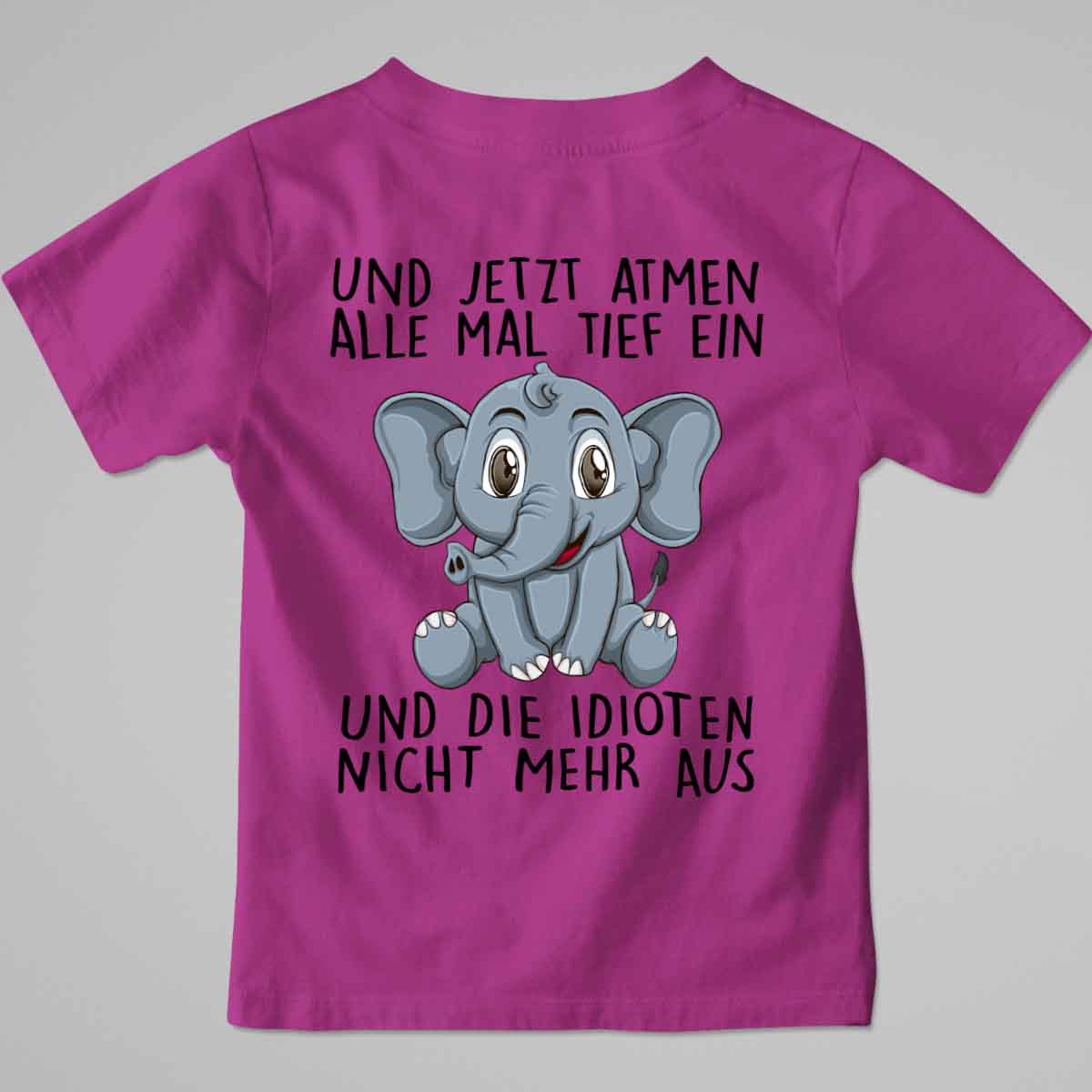 Einatmen Elefant - Premium Shirt Kinder Rückendruck