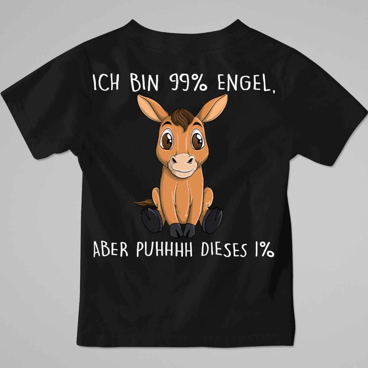 Engel Pferd - Premium Shirt Kinder Rückendruck