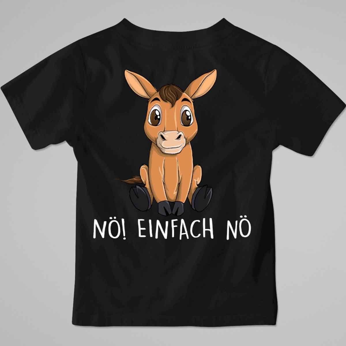 Nö! Pferd - Premium Shirt Kinder Rückendruck