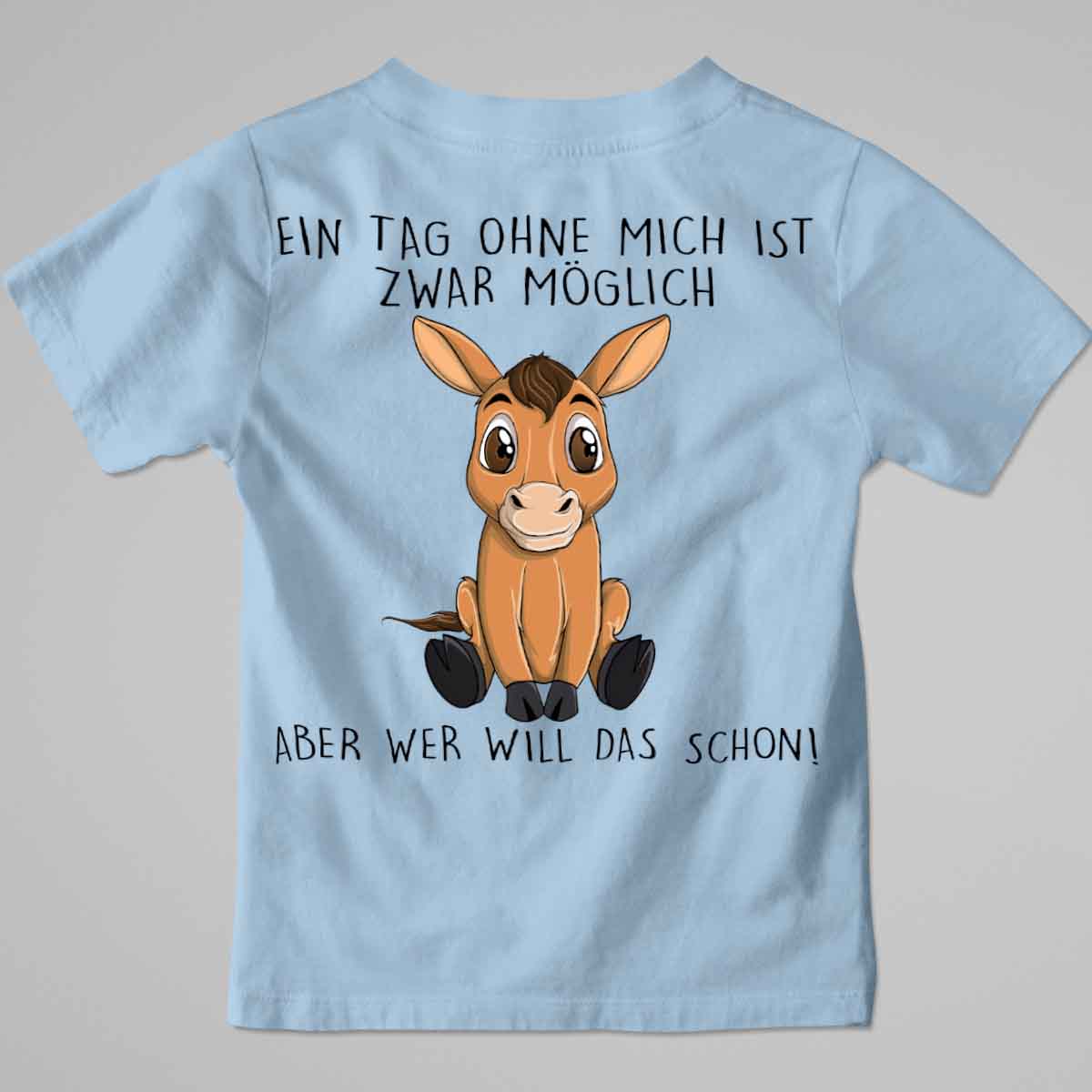 Ohne Mich Pferd - Premium Shirt Kinder Rückendruck