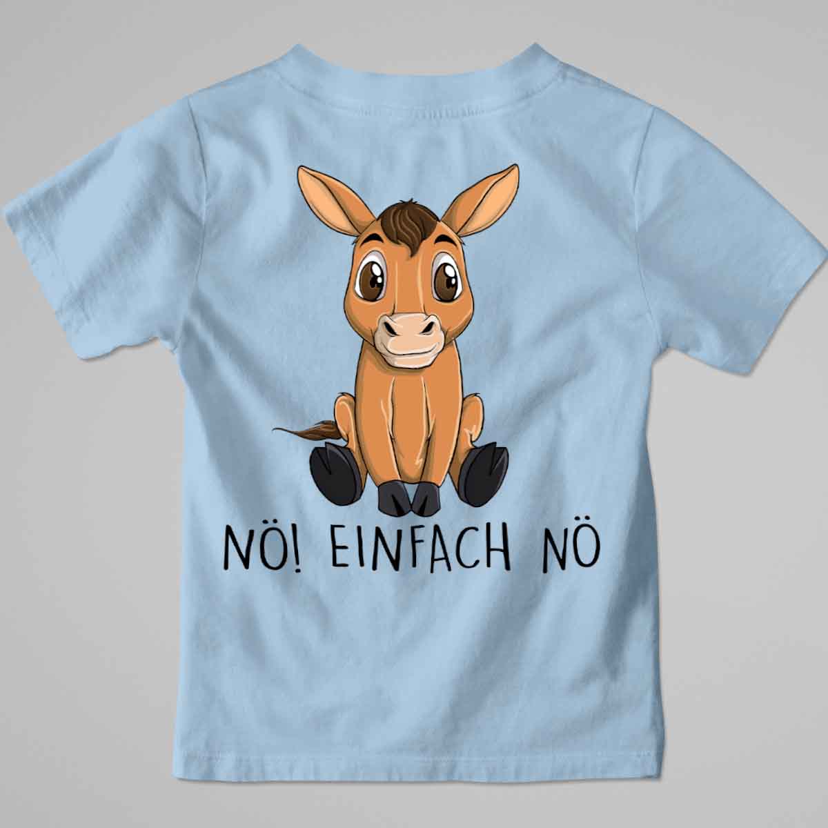 Nö! Pferd - Premium Shirt Kinder Rückendruck