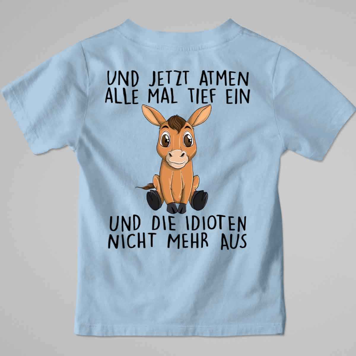 Einatmen Pferd - Premium Shirt Kinder Rückendruck