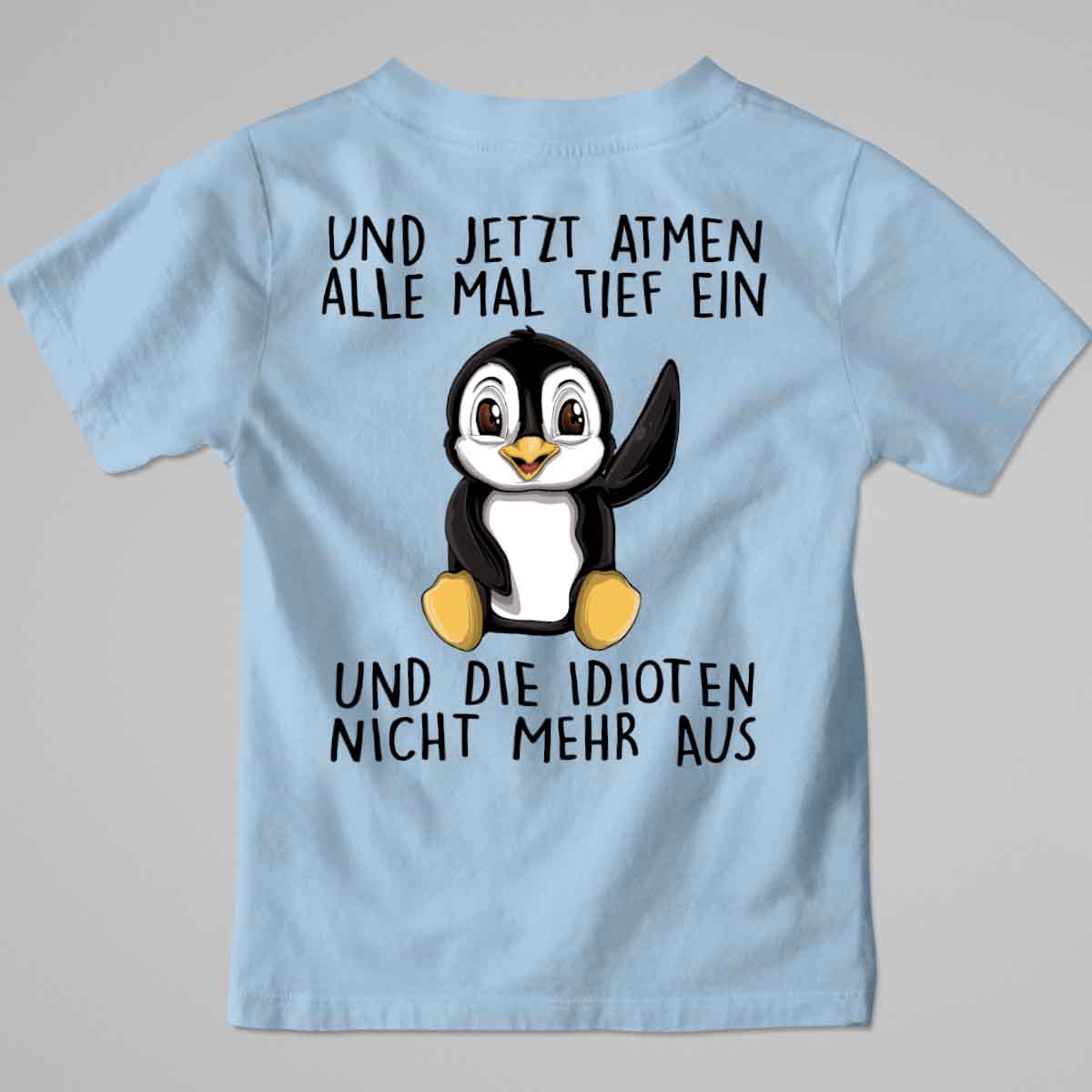 Einatmen Pinguin - Premium Shirt Kinder Rückendruck