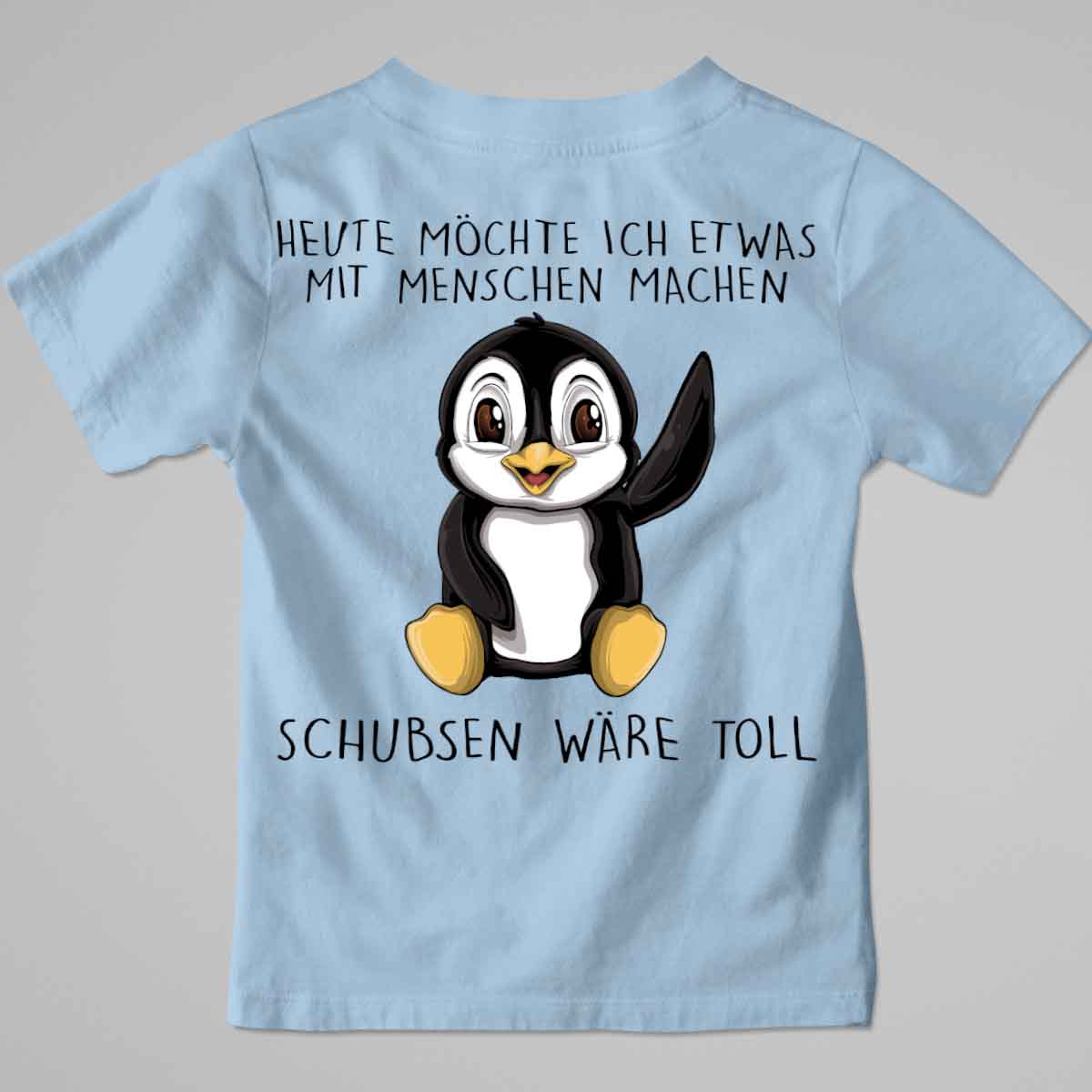 Schubsen Pinguin - Premium Shirt Kinder Rückendruck