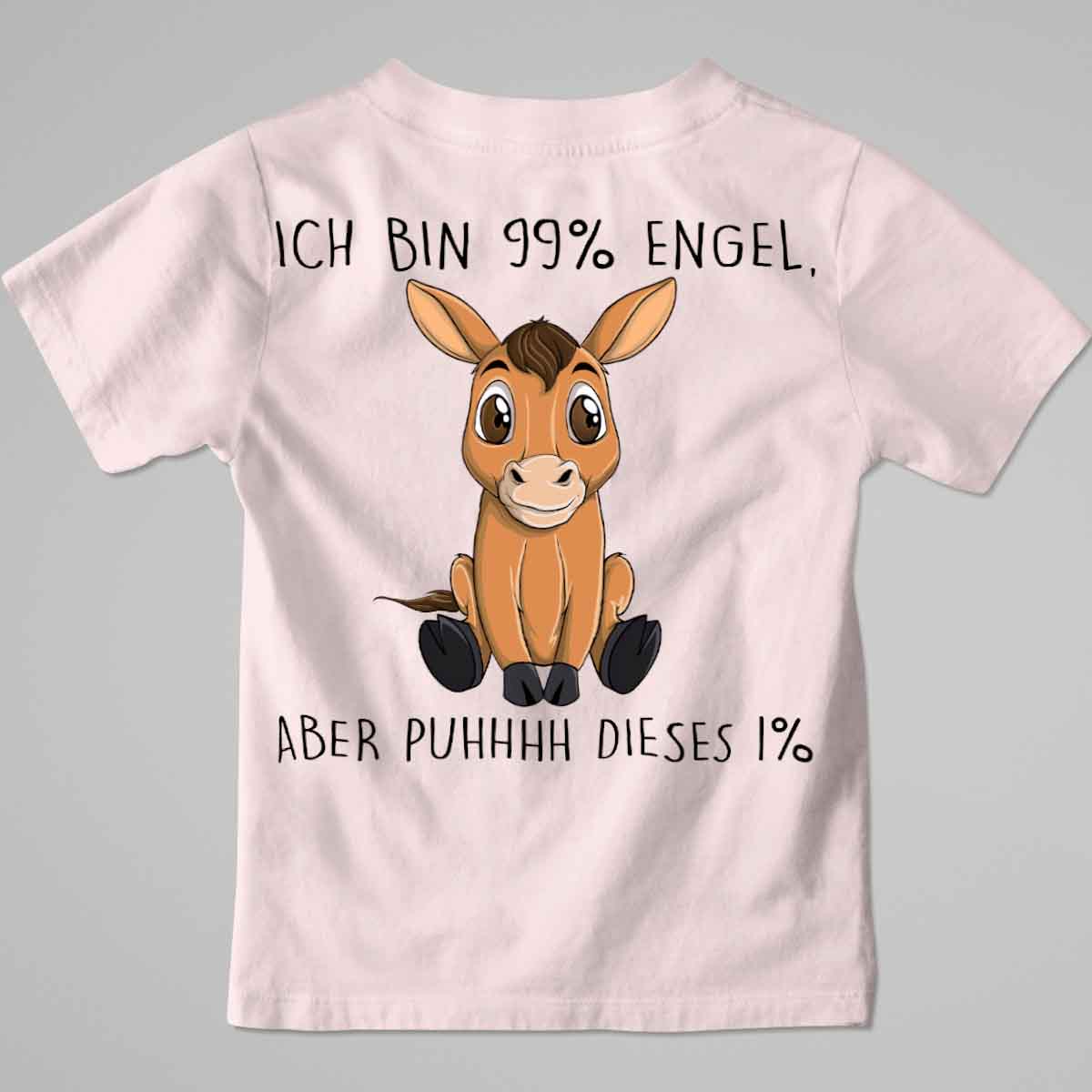 Engel Pferd - Premium Shirt Kinder Rückendruck