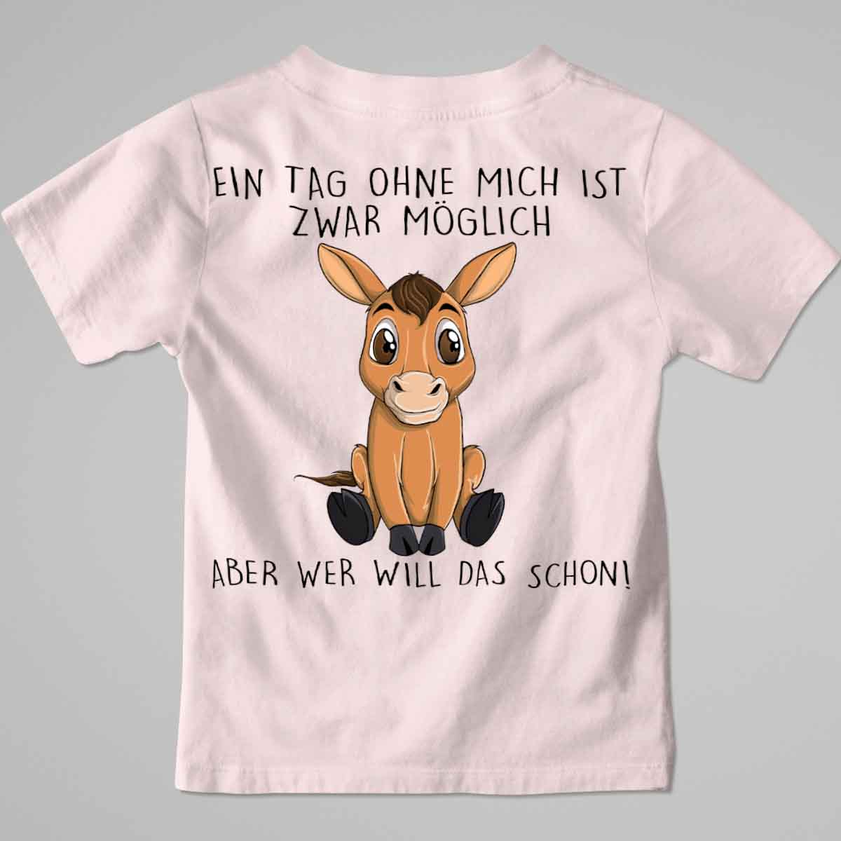 Ohne Mich Pferd - Premium Shirt Kinder Rückendruck