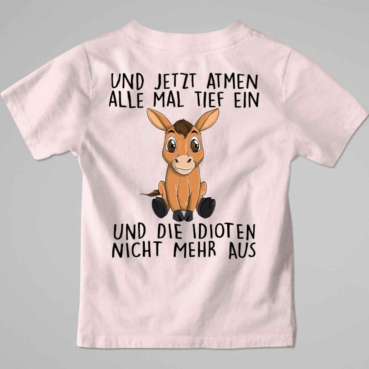 Einatmen Pferd - Premium Shirt Kinder Rückendruck