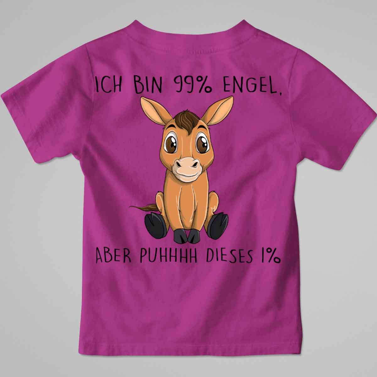 Engel Pferd - Premium Shirt Kinder Rückendruck