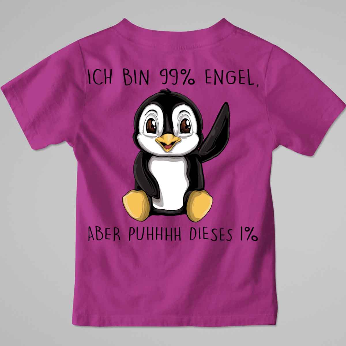 Engel Pinguin - Premium Shirt Kinder Rückendruck