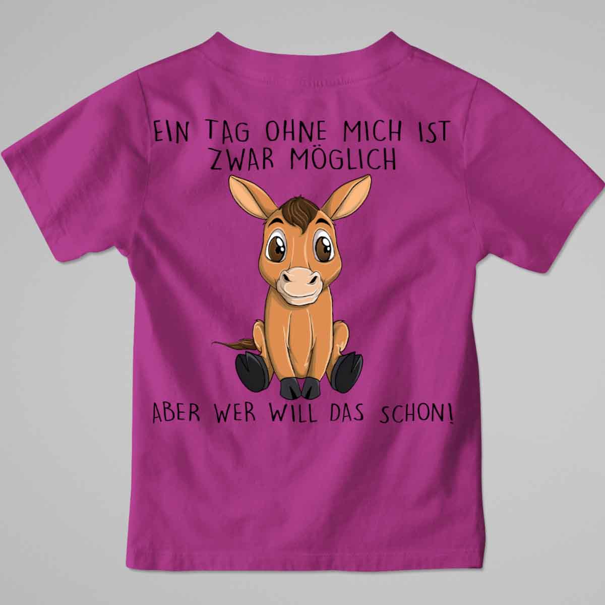 Ohne Mich Pferd - Premium Shirt Kinder Rückendruck