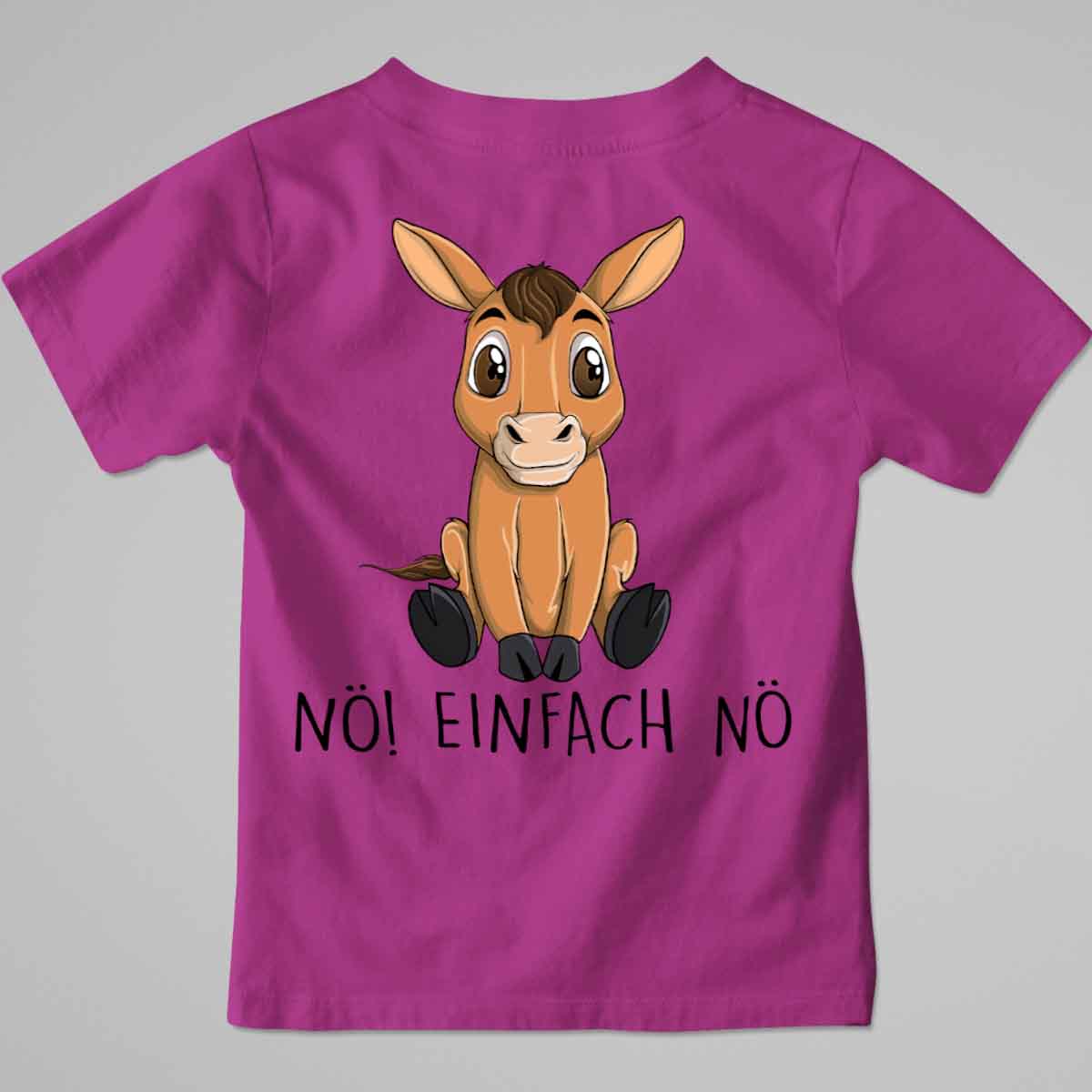 Nö! Pferd - Premium Shirt Kinder Rückendruck