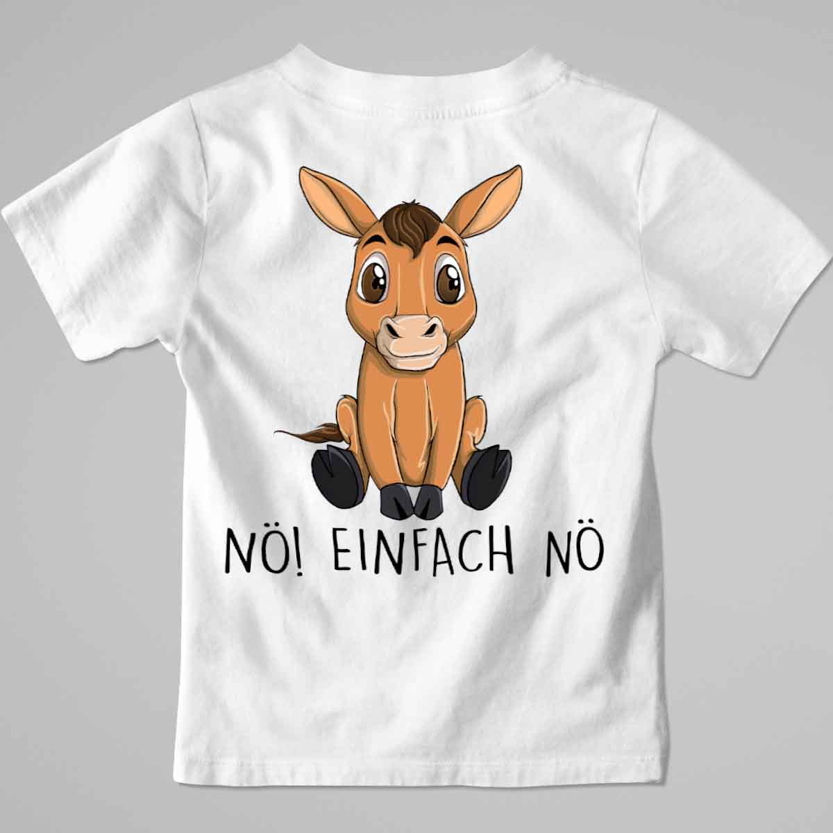 Nö! Pferd - Premium Shirt Kinder Rückendruck