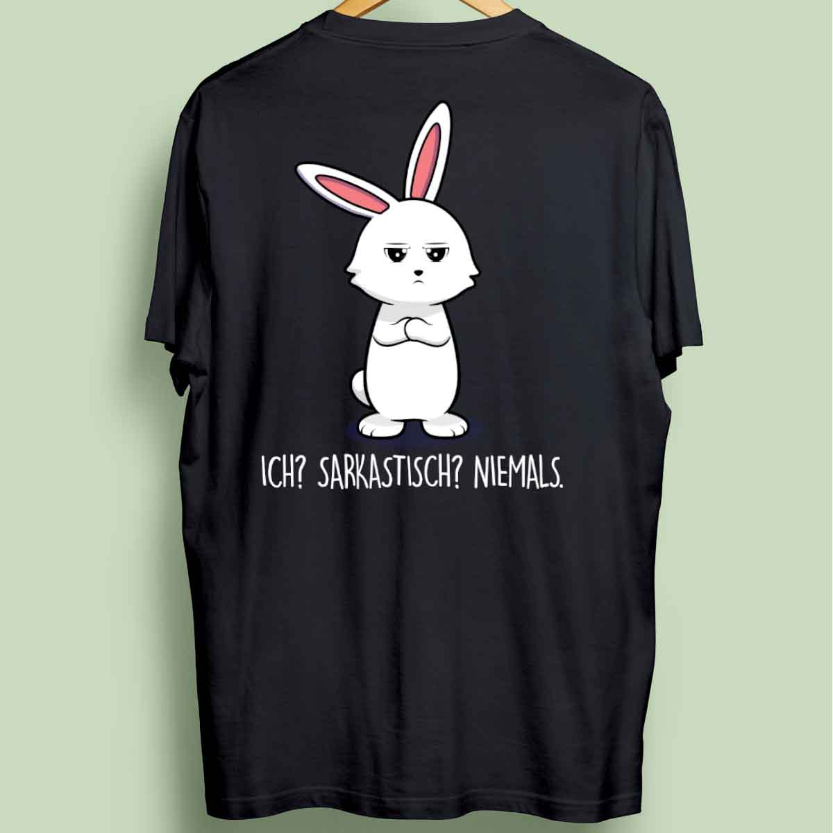 Sarkastisch Bunny - Oversize Shirt Unisex Rückendruck