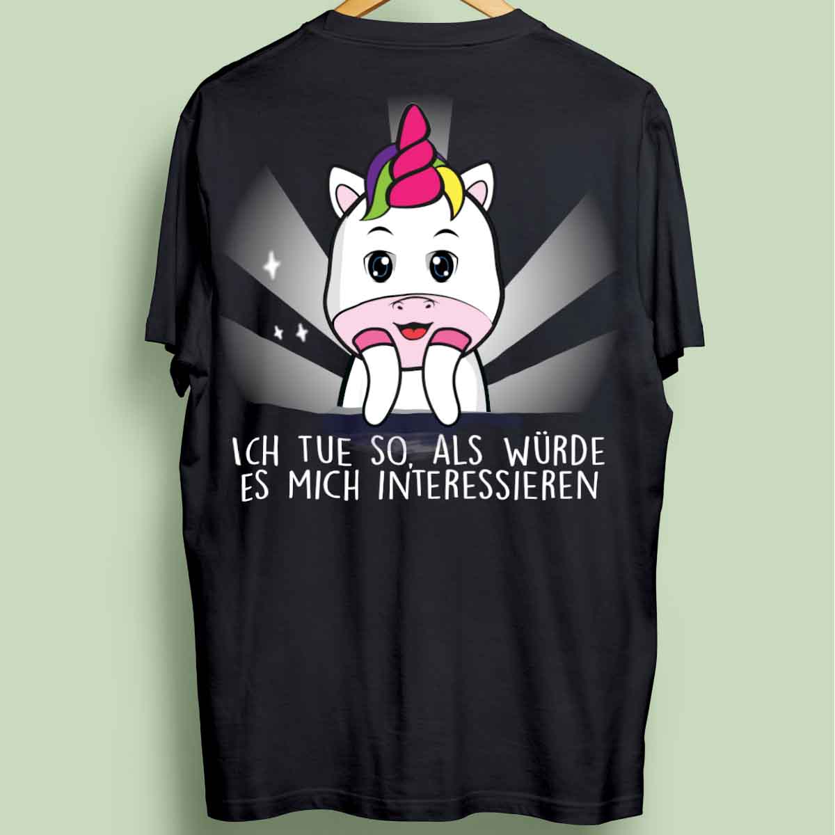 Interessieren Cute Einhorn - Oversize Shirt Unisex Rückendruck