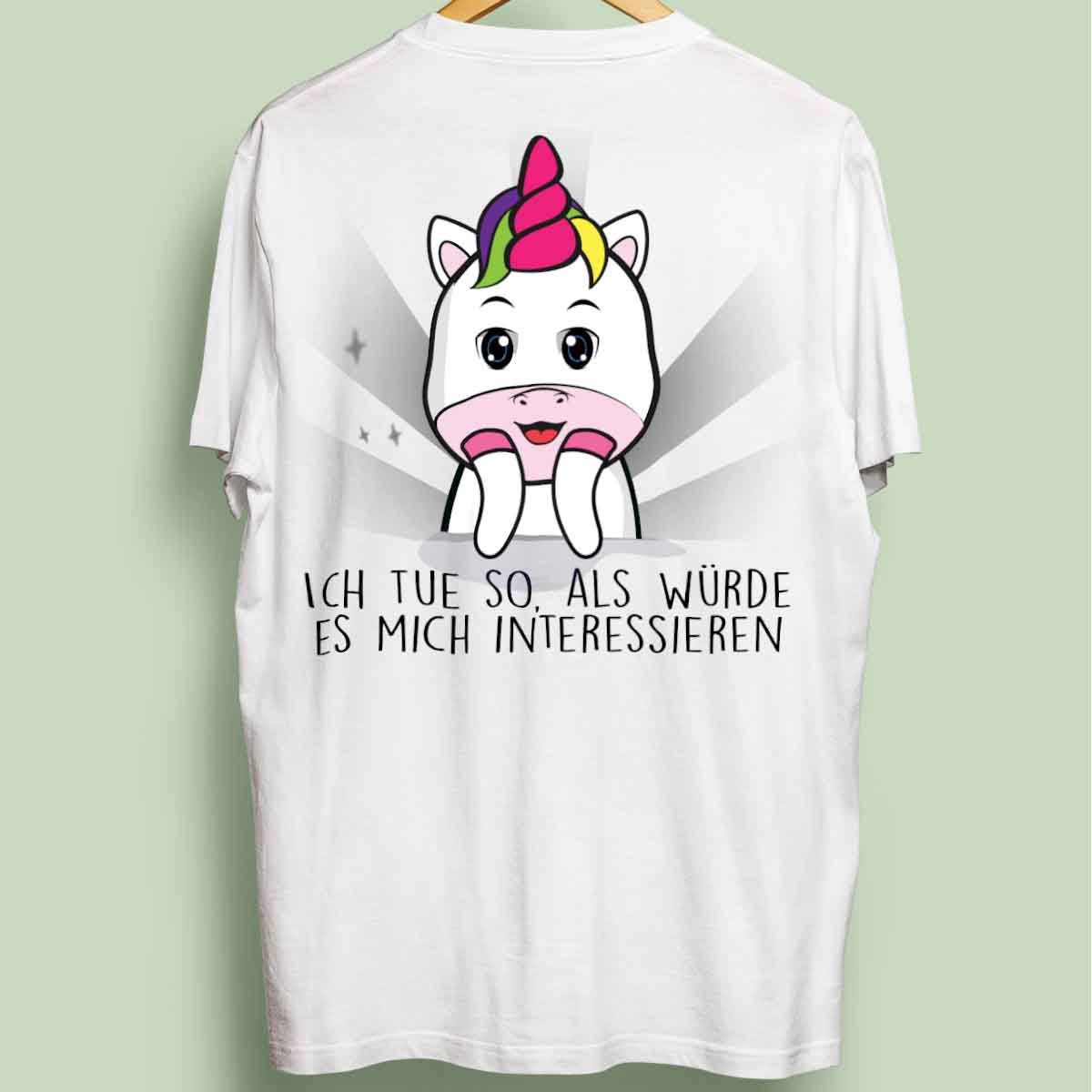 Interessieren Cute Einhorn - Oversize Shirt Unisex Rückendruck