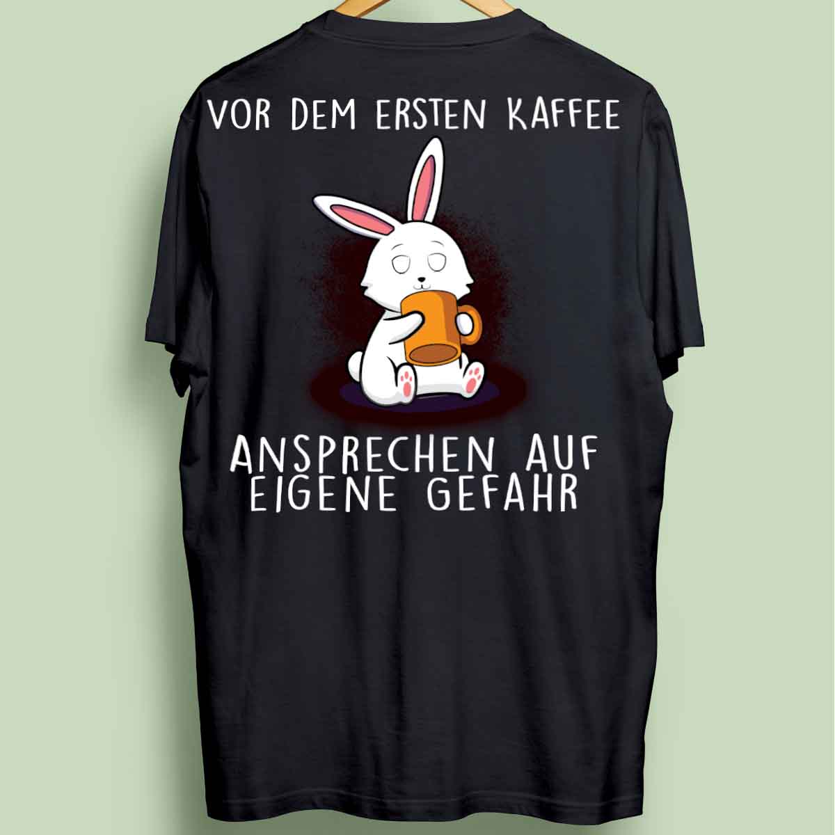 Ansprechen Kaffee Bunny - Oversize Shirt Unisex Rückendruck