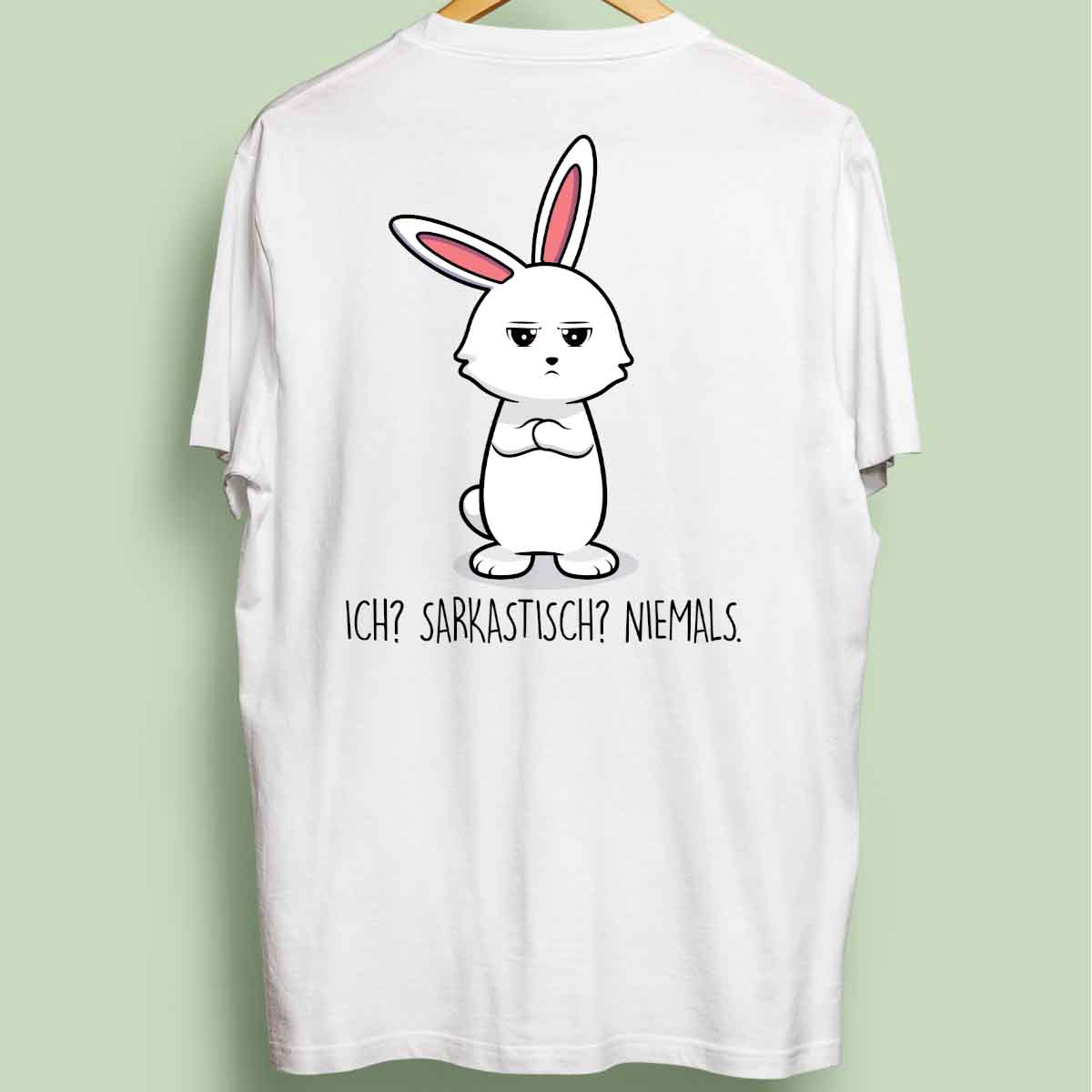 Sarkastisch Bunny - Oversize Shirt Unisex Rückendruck