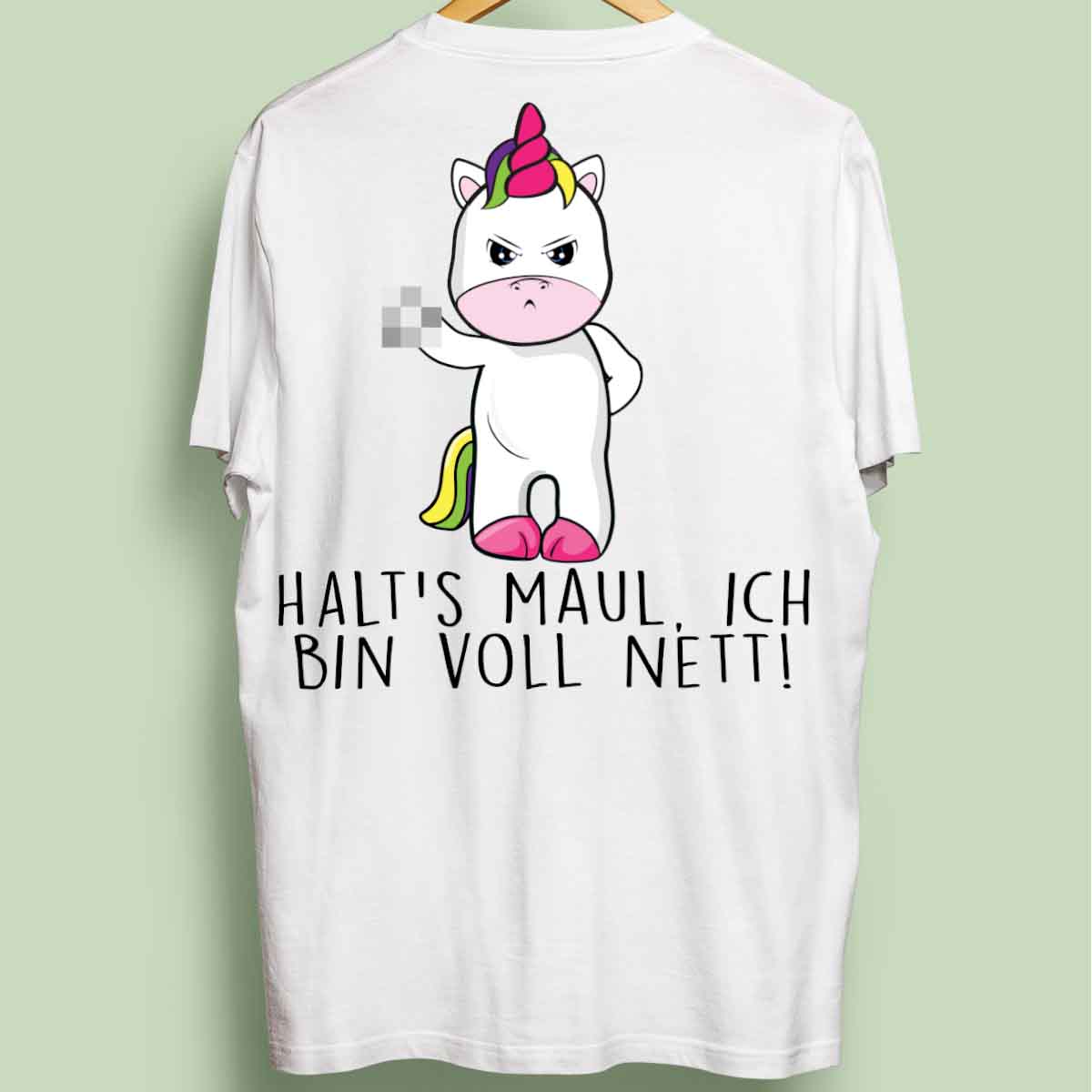 Voll Nett Cute Einhorn - Oversize Shirt Unisex Rückendruck