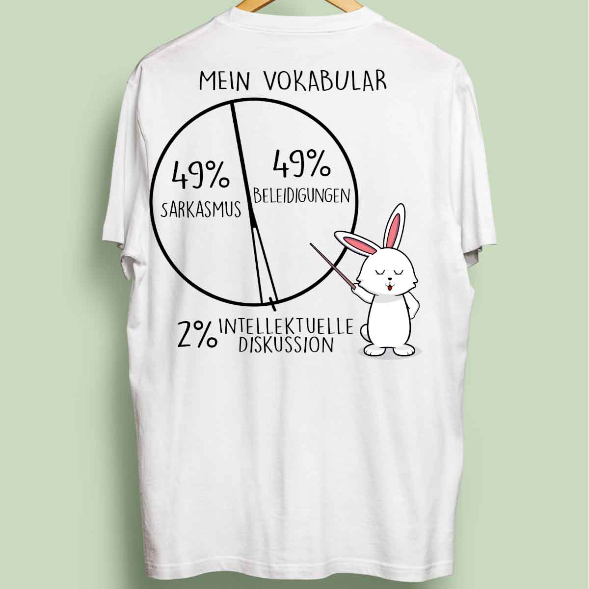 Vokabular Bunny - Oversize Shirt Unisex Rückendruck