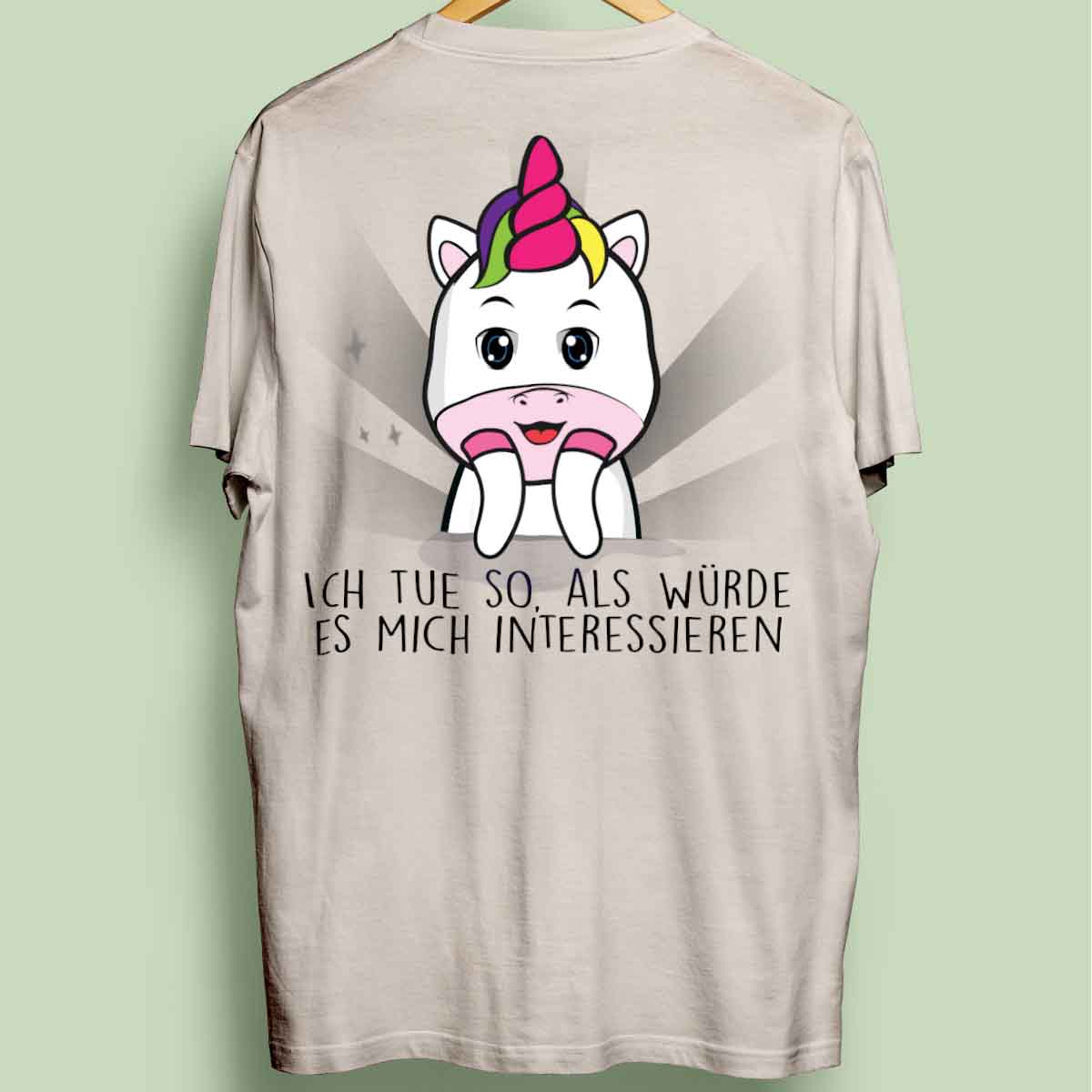 Interessieren Cute Einhorn - Oversize Shirt Unisex Rückendruck