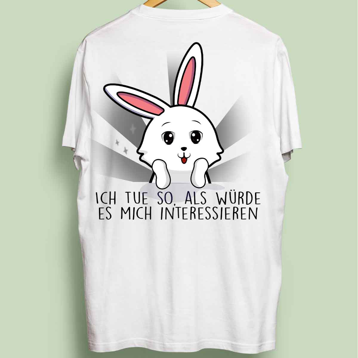 Interessieren Bunny - Oversize Shirt Unisex Rückendruck