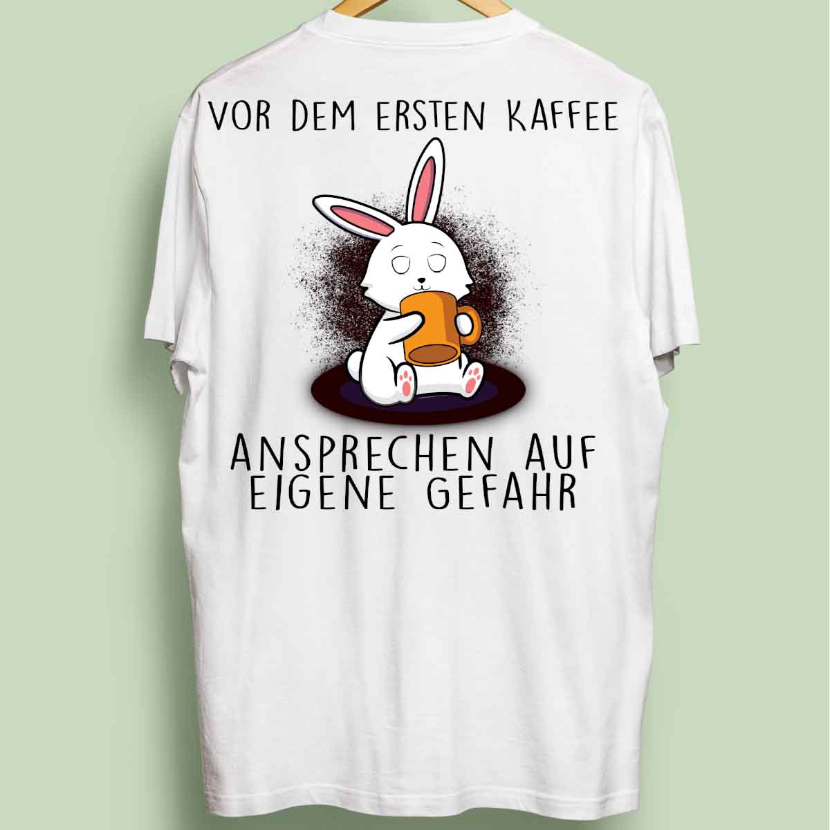 Ansprechen Kaffee Bunny - Oversize Shirt Unisex Rückendruck