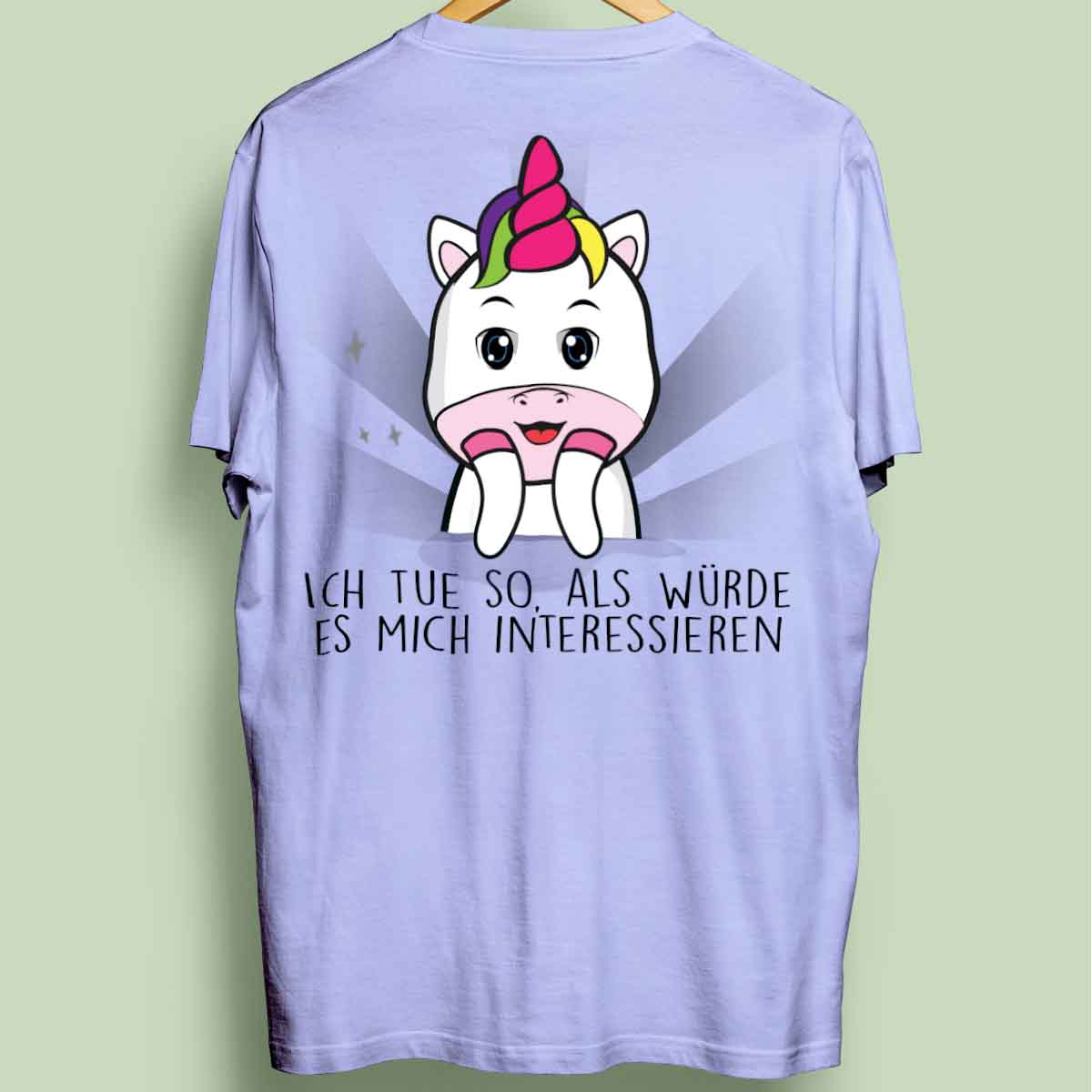 Interessieren Cute Einhorn - Oversize Shirt Unisex Rückendruck