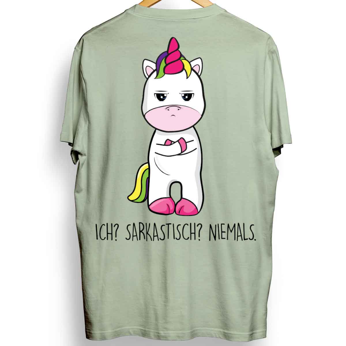 Sarkastisch Cute Einhorn - Oversize Shirt Unisex Rückendruck