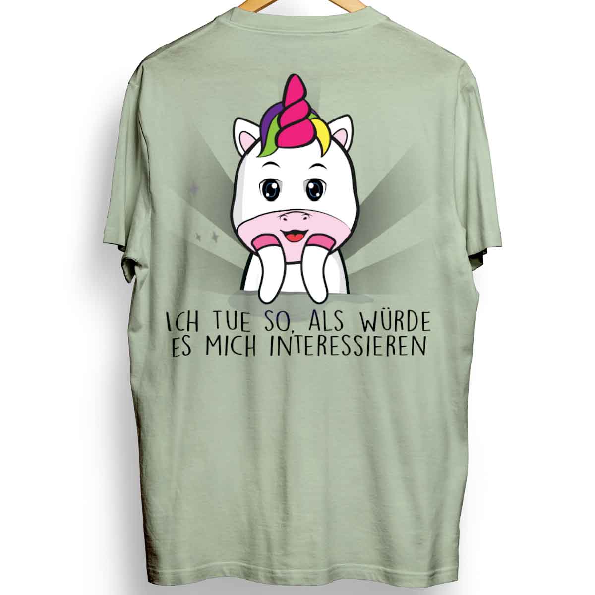 Interessieren Cute Einhorn - Oversize Shirt Unisex Rückendruck