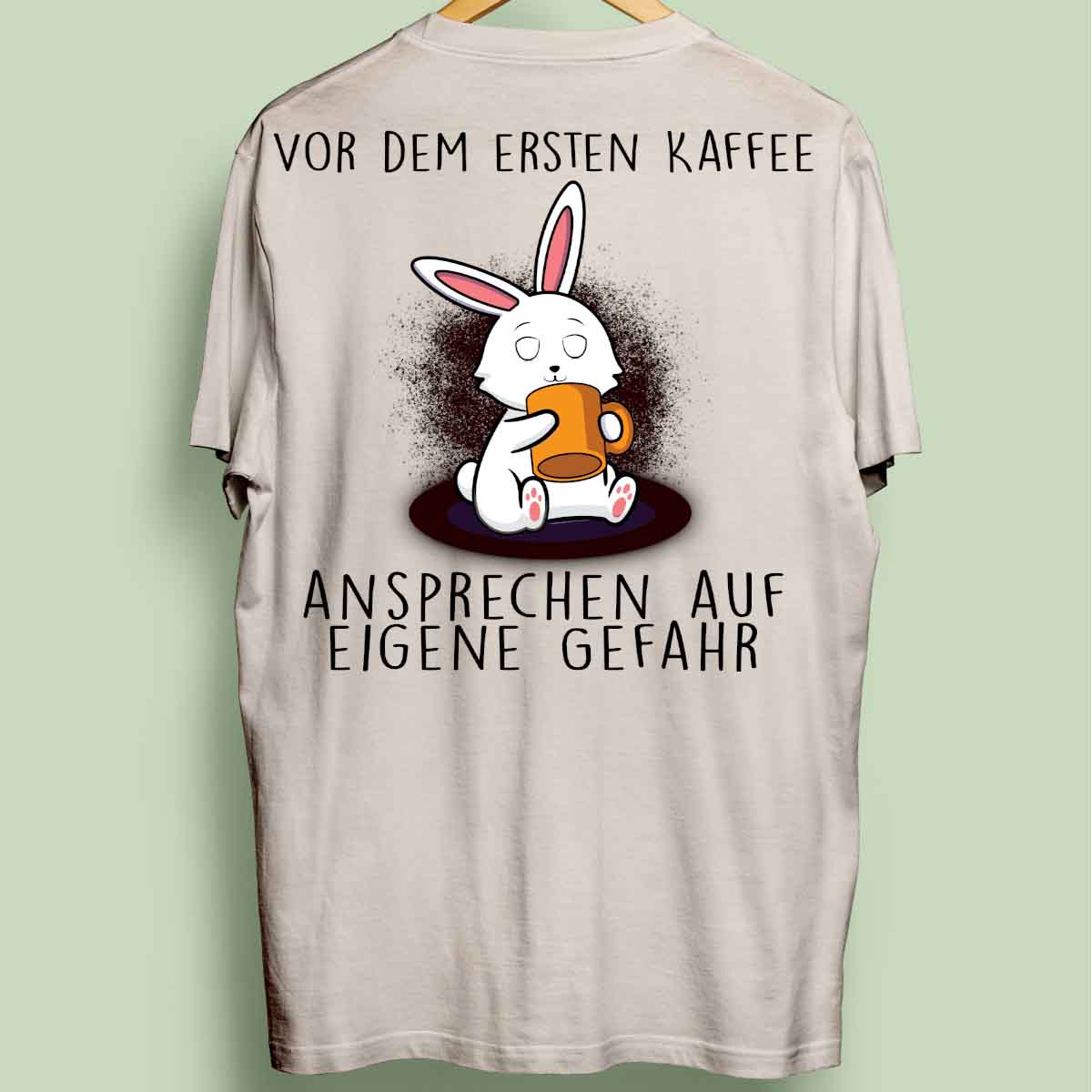 Ansprechen Kaffee Bunny - Oversize Shirt Unisex Rückendruck
