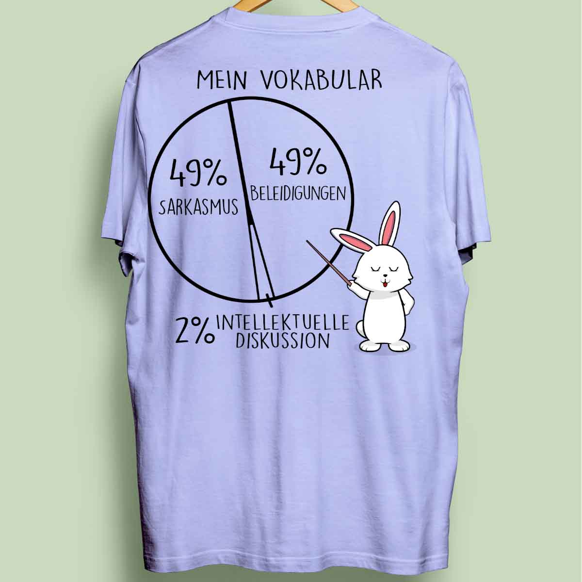 Vokabular Bunny - Oversize Shirt Unisex Rückendruck