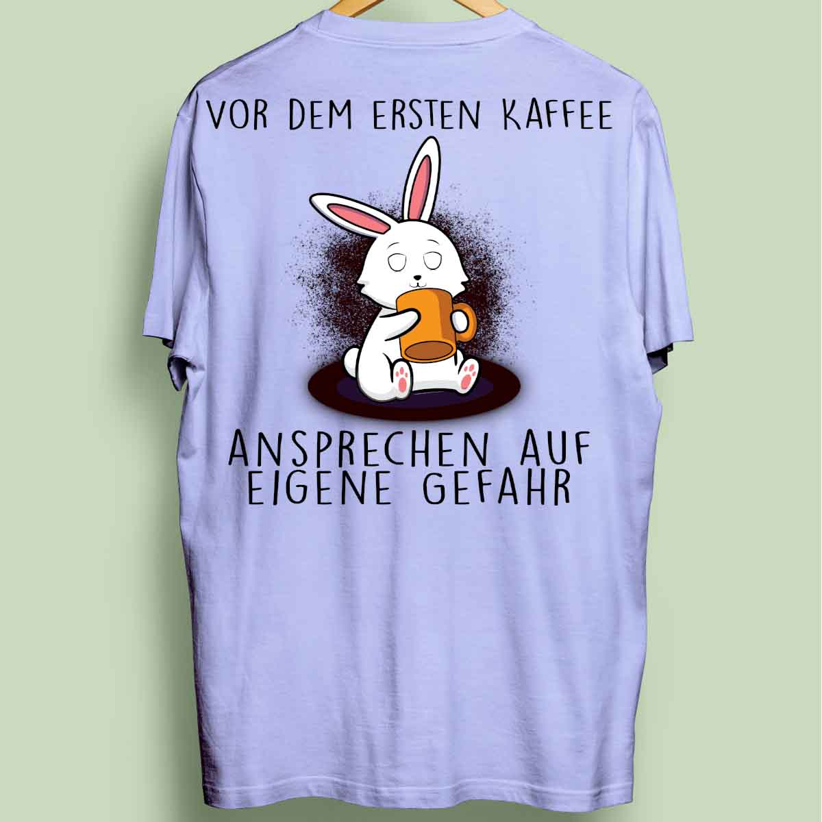 Ansprechen Kaffee Bunny - Oversize Shirt Unisex Rückendruck