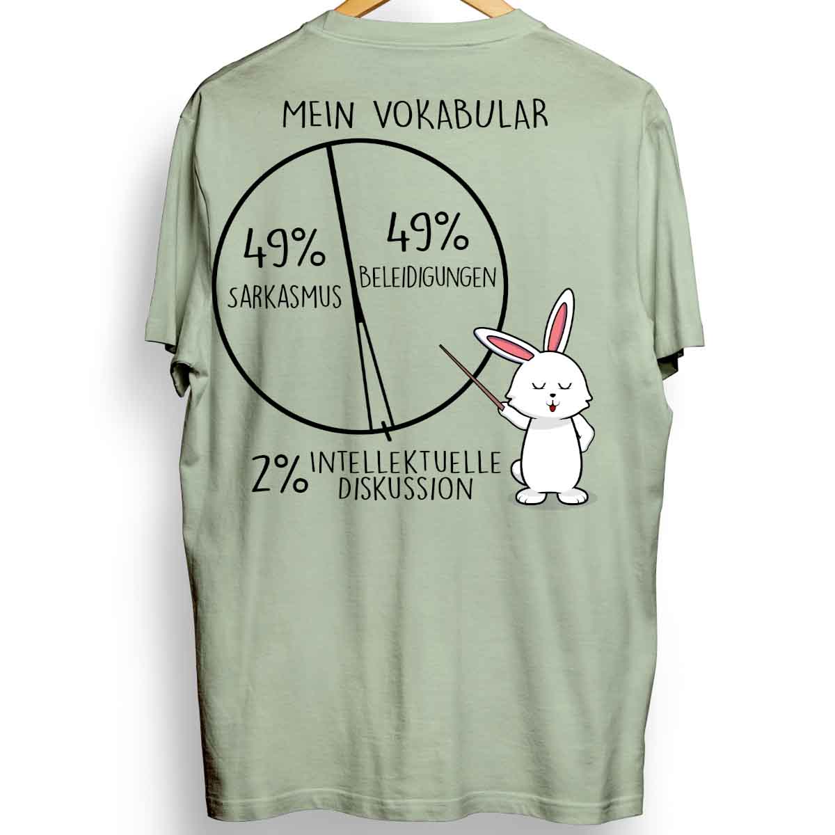 Vokabular Bunny - Oversize Shirt Unisex Rückendruck