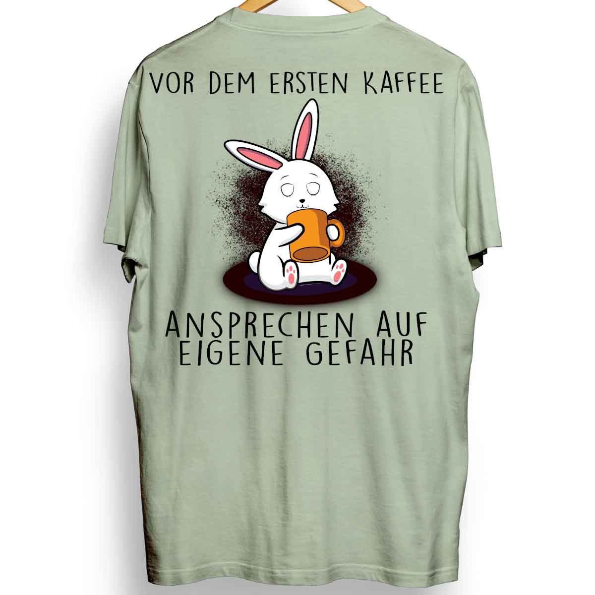 Ansprechen Kaffee Bunny - Oversize Shirt Unisex Rückendruck