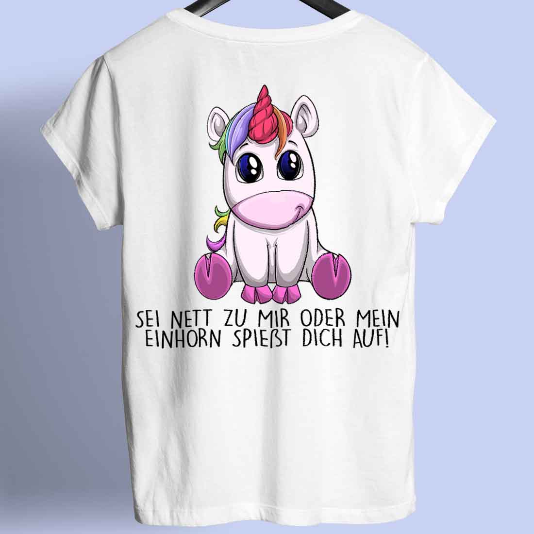 Aufspießen Einhorn - Shirt Rückendruck