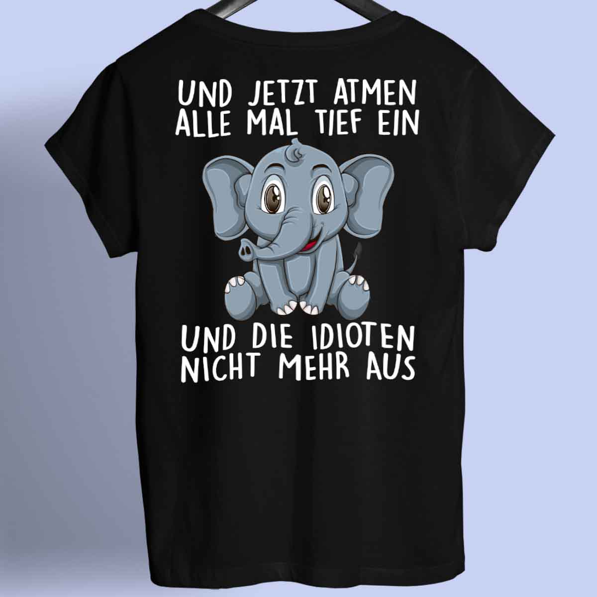 Einatmen Elefant - Shirt Unisex Rückendruck