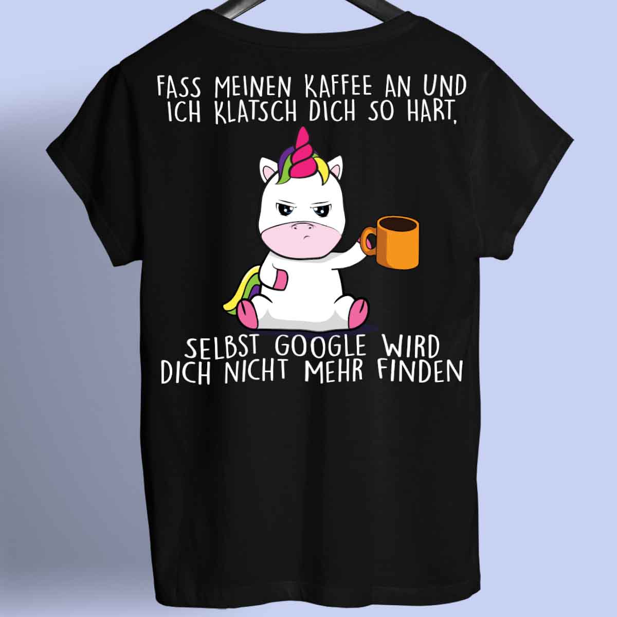 Google Cute Einhorn - Shirt Unisex Rückendruck