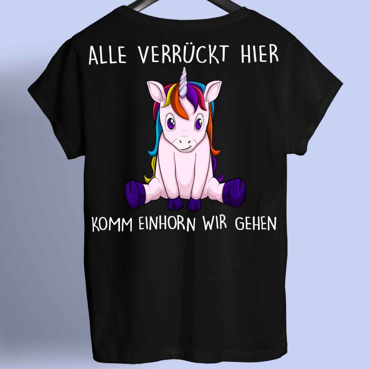 Komm Einhorn 2 - Shirt Rückendruck
