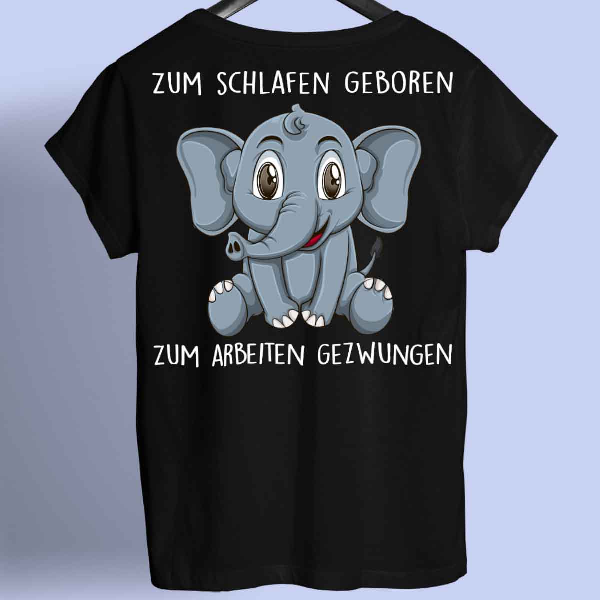 Schlafen Elefant - Premium Shirt Rückendruck