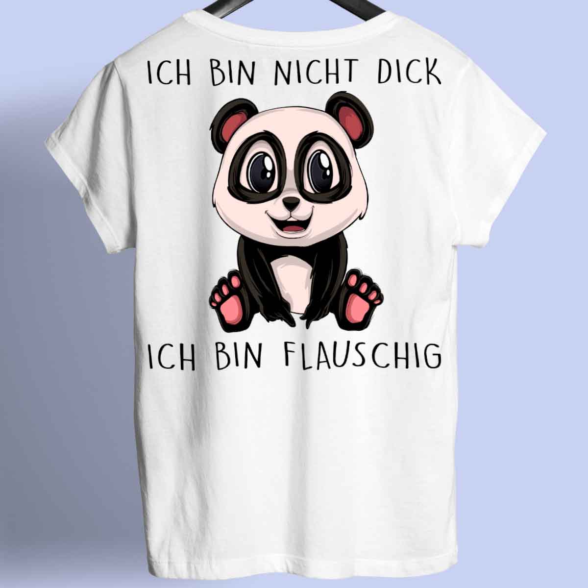 Flauschig Panda - Shirt Unisex Rückendruck