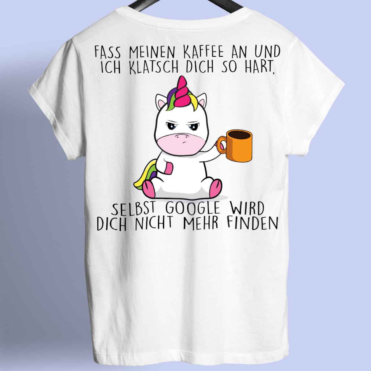 Google Cute Einhorn - Shirt Unisex Rückendruck